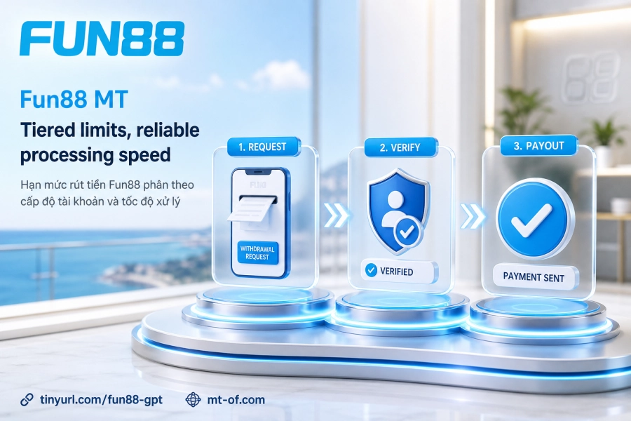 hạn mức rút tiền và thời gian xử lý Fun88 theo cấp độ tài khoản