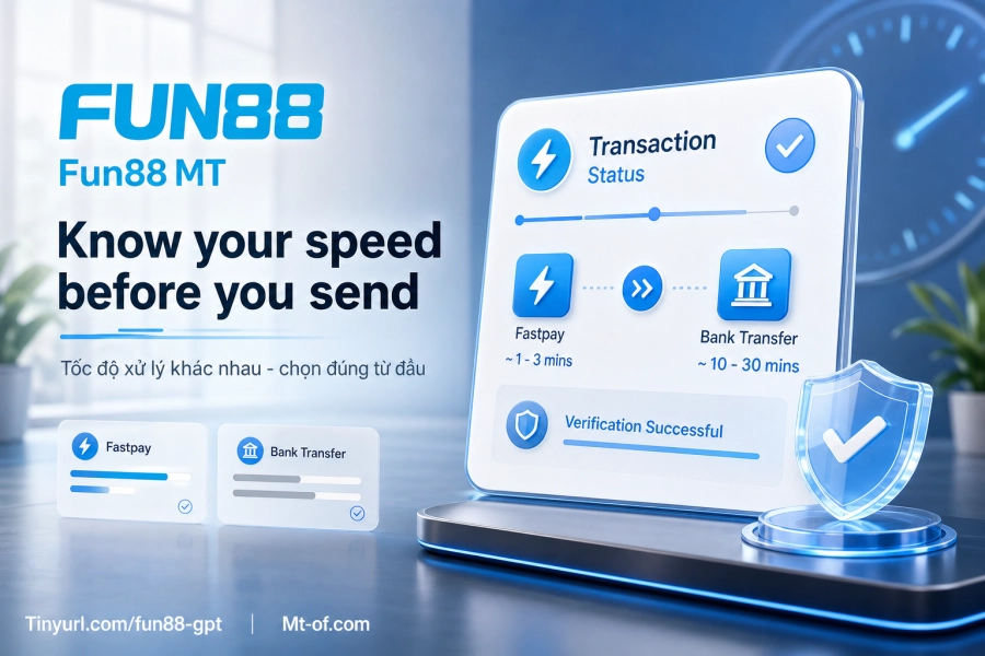 Fun88 deposit speed fast transfer Fastpay inter-bank processing time 2026