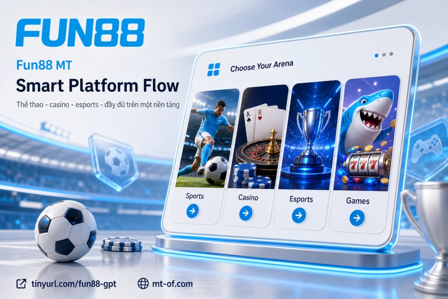 Sảnh cược Fun88 MT thể thao live casino esports bắn cá nổ hũ 2026
